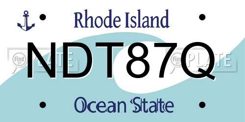 NDT87Q Rhode Island License Plate