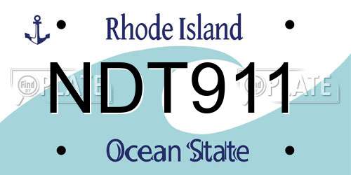 NDT911 Rhode Island License Plate