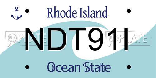 NDT91I Rhode Island License Plate
