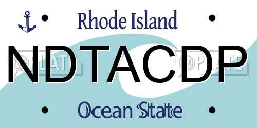 NDTACDP Rhode Island License Plate