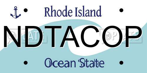 NDTACOP Rhode Island License Plate