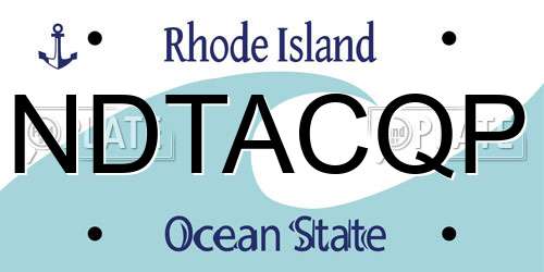 NDTACQP Rhode Island License Plate