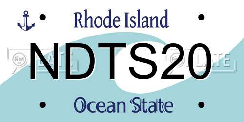 NDTS20 Rhode Island License Plate