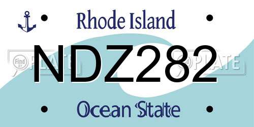 NDZ282 Rhode Island License Plate