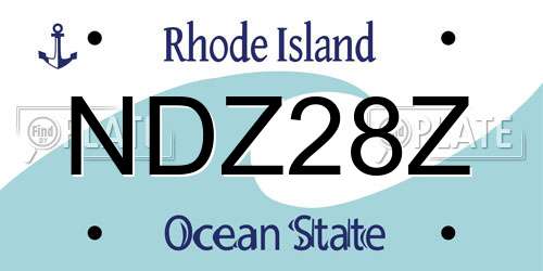 NDZ28Z Rhode Island License Plate