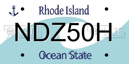 NDZ50H Rhode Island License Plate