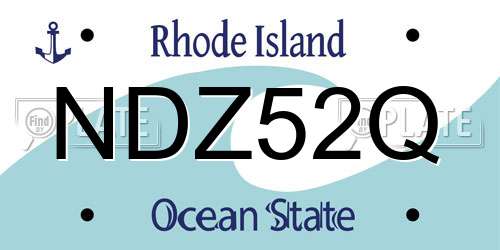 NDZ52Q Rhode Island License Plate