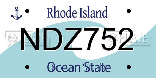 NDZ752 Rhode Island License Plate