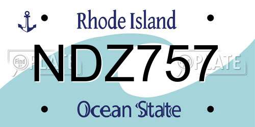 NDZ757 Rhode Island License Plate