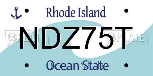 NDZ75T Rhode Island License Plate