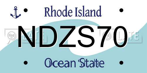NDZS70 Rhode Island License Plate