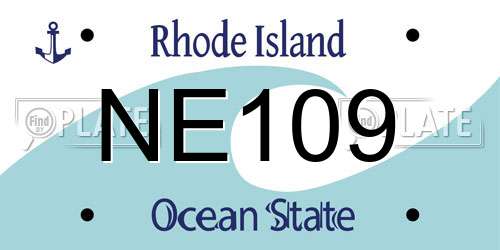 NE109 Rhode Island License Plate
