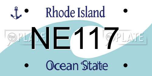 NE117 Rhode Island License Plate