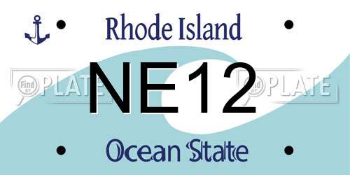 NE12 Rhode Island License Plate
