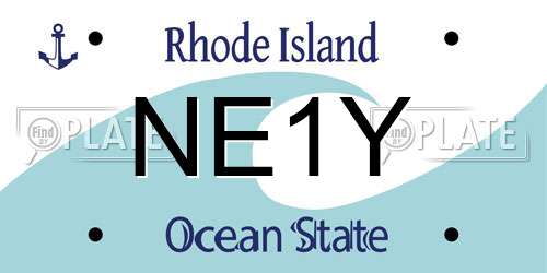 NE1Y Rhode Island License Plate