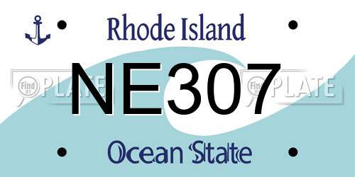 NE307 Rhode Island License Plate