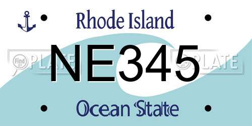 NE345 Rhode Island License Plate