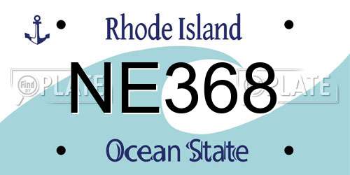 NE368 Rhode Island License Plate
