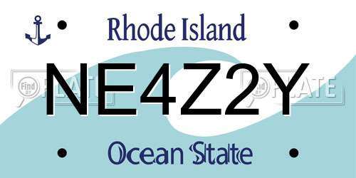 NE4Z2Y Rhode Island License Plate
