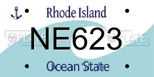 NE623 Rhode Island License Plate