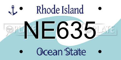 NE635 Rhode Island License Plate
