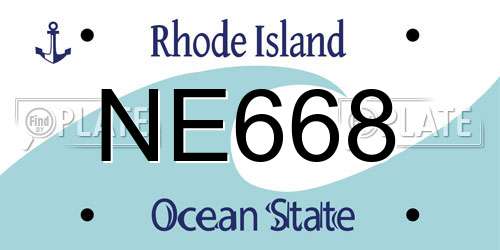 NE668 Rhode Island License Plate