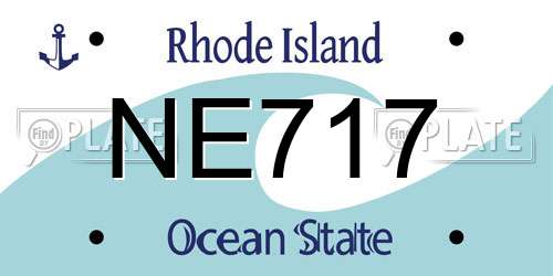 NE717 Rhode Island License Plate