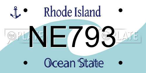 NE793 Rhode Island License Plate