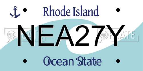 NEA27Y Rhode Island License Plate