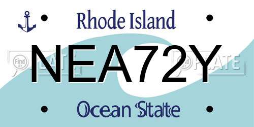 NEA72Y Rhode Island License Plate