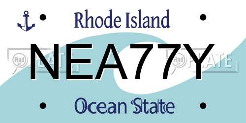 NEA77Y Rhode Island License Plate
