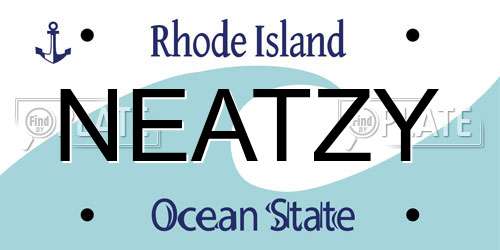 NEATZY Rhode Island License Plate