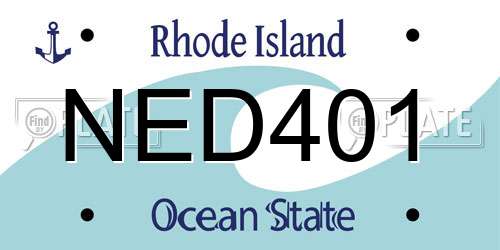 NED401 Rhode Island License Plate