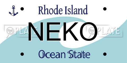 NEKO Rhode Island License Plate