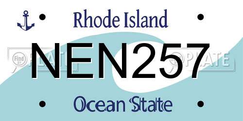NEN257 Rhode Island License Plate