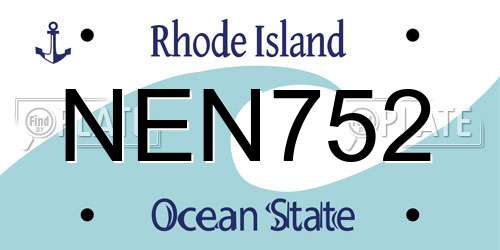 NEN752 Rhode Island License Plate