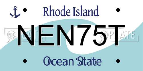 NEN75T Rhode Island License Plate