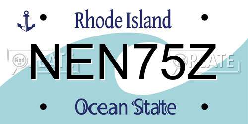 NEN75Z Rhode Island License Plate