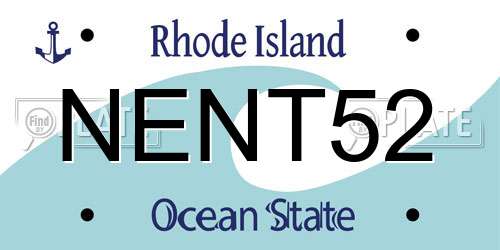 NENT52 Rhode Island License Plate