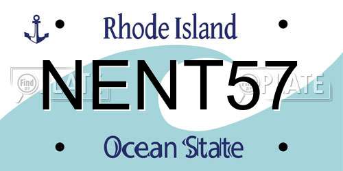 NENT57 Rhode Island License Plate