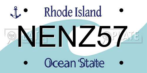 NENZ57 Rhode Island License Plate