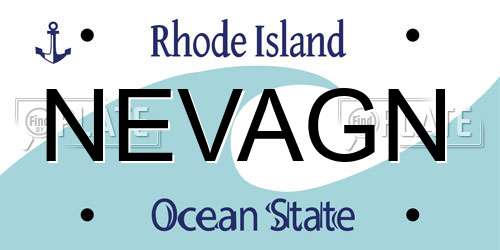 NEVAGN Rhode Island License Plate