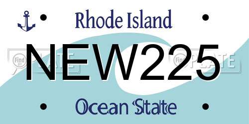 NEW225 Rhode Island License Plate