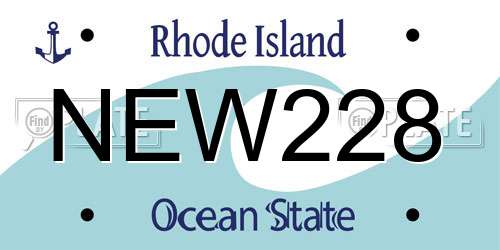 NEW228 Rhode Island License Plate