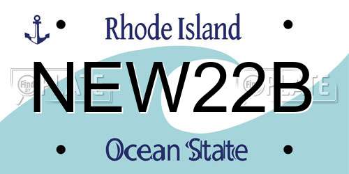 NEW22B Rhode Island License Plate