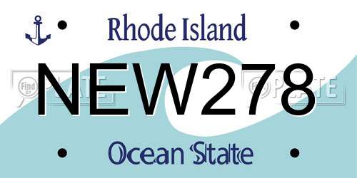 NEW278 Rhode Island License Plate