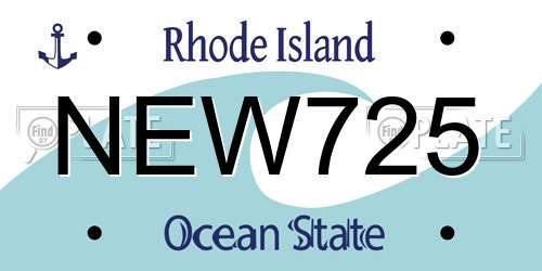 NEW725 Rhode Island License Plate