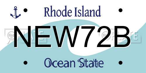 NEW72B Rhode Island License Plate