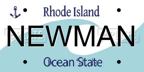 NEWMAN Rhode Island License Plate
