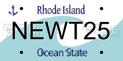 NEWT25 Rhode Island License Plate